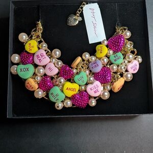 Betsey-johnson Think Pink sweethearts necklace
